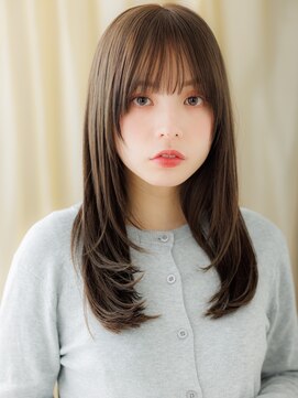 カバーヘア イヴ 戸頭店(COVER HAIR EVE) 姫カットレイヤーロング黒髪カーキアッシュTc4戸頭20代30代40代