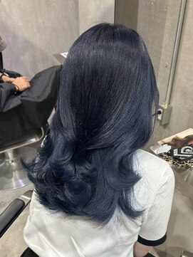 ラック(LUCK) ネイビー/船橋/くすみベージュ/細めハイライト