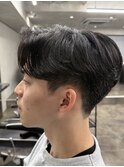 メンズセンターパートニュアンスパーマフェザーパーマ