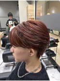 《メンズワンカラー》レッドブラウン