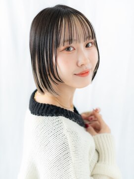 ドクターズサロン LAB 小山店 切りっぱなし黒髪オンブレ髪質改善こなれボブl小山10代20代30代