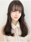 暗髪ヨシンモリシースルーバング＊大人可愛い夏ナチュラルカール