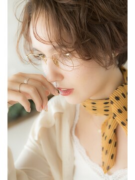 ミエル ヘア 新宿(miel hair) 【miel hair新宿】アプリコットベージュショート/マロンベージュ