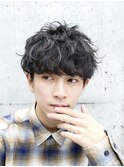 メンズマッシュスパイラルパーマソフトツーブロック