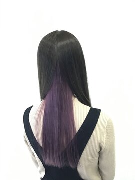 フェリネス(FELINESS) ワンレングス　ピンクパープルインナーカラースタイル