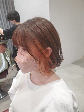 ラッシュ(rush) 切りっぱなしボブ / インナーカラー / オレンジカラー