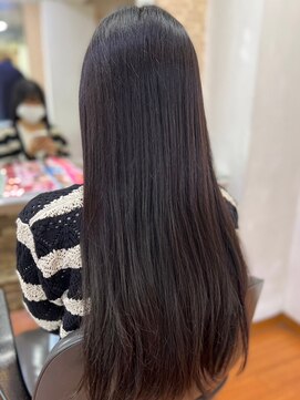 アークスヘアー 髪質改善ココアブラウン艶感ストレート透明感赤み消し