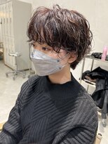 ヘアデザイン ソラ(Sola)&nbsp;カジュアルグランマッシュ無造作パーマ×ハイトーンブラウン