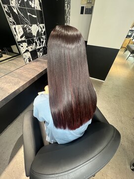 ワン バイ ジエクト(One by The Ect) 髪質改善艶髪ミディアムミルクティーピンクラベンダーレッド