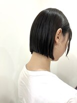 エフ ヘアーアンドリラクゼーション(F. hair & relaxation) ぱつボブ切りっぱなしボブストレート暗髪黒髪カラー