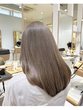 ヘアーメイクブランニュー セントラル 西大寺店(hair make Brand new central) ミルクティーベージュ艶髪ヘーゼルベージュブリーチ髪質改善20代