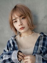 ギークス(GEEKS)&nbsp;【GEEKS渋谷】秋カラー/くびれボブ/オレンジベージュ/ハイトーン