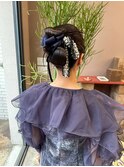 エレガントシニヨンアレンジ◎ロングヘア華やかパーティーヘア