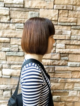 エノモト(ENOMOTO) アプリコットオレンジ大人かわいい小顔ショートボブぱっつん前髪