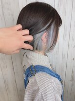 ルービック 難波(Rubik's) ブラウン×ホワイトインナーカラー/艶ボブ