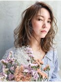 ふんわりボブ_イヤリングカラーラベンダーカラー_8371