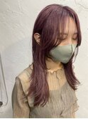 モーブなピンクベージュ　くびれ韓国ヘア