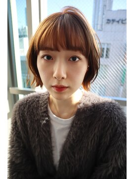 セシルヘアー 梅田店(Cecill hair) くびれ外ハネボブ/マロンベージュ/丸みボブ