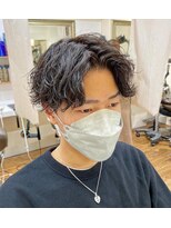 クレア 能見台(CREA) 横浜メンズパーマ波巻きスパイラルパーマコンマヘアアップバング