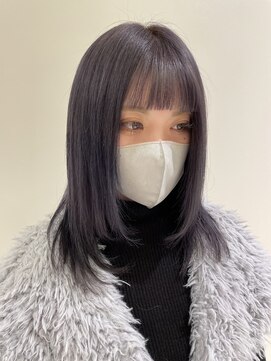 アース コアフュールボーテ 上越店(EARTH coiffure beaute) パープルグレーダブルカラーケアブリーチワンホンヘア