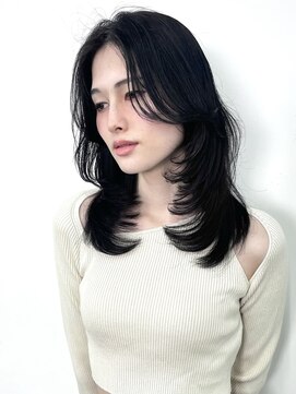 ヴェイン 渋谷(vain) ★レイヤーロングセミディ姫カットワンカールシアーカラー
