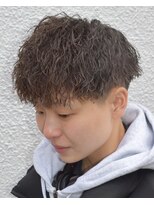 フリーク バーバーショップ 都島店(FREAK BARBER SHOP) 王道縦落ちツイストスパイラルパーマツーブロックマッシュ
