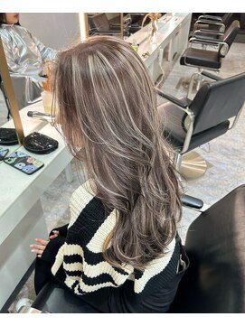 ブレンド 渋谷(BLend) ハイライトミディアムヘア暗めカラーデザインカラー