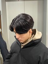 EXCIA 心斎橋 メンズ縮毛矯正/曲がる縮毛矯正/メンズ髪質改善【エクシア】 センターパート/曲がる縮毛矯正