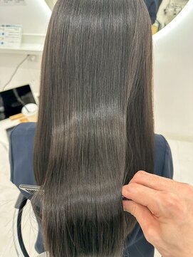 カラーハイライトハッシュカットレイヤーカットボブ髪質改善