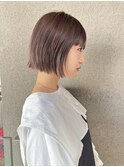 大人ガーリーダークアッシュ小顔ヘア似合わせカット