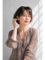 アッシュ 学芸大学店(Ash)&nbsp;ショートボブ/大人女性/ベージュブラウン/白髪ぼかし/脱白髪染め