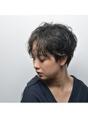 ショート　ハイライト　大人グレージュ　【FIRST】..毛先パーマ