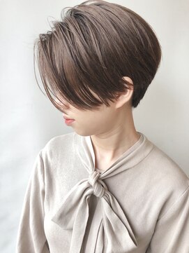 モリオフロムロンドン 原宿本店(morio from London) 【モリオ原宿】前下がりショートボブ前髪なしハンサムショート