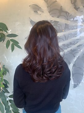 エディット アンド 緑地(Edit&) 艶々ココアブラウン　Aラインロング