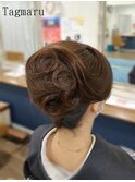 和装ヘアセット☆夜会巻きベースアレンジ☆