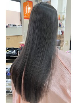 カットハウス はさみの部屋 スーパーロングストレート/サラ艶/髪質改善/流しバング/黒髪