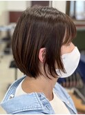 大人可愛い耳かけスリークボブ/首元スッキリ/30代40代50代