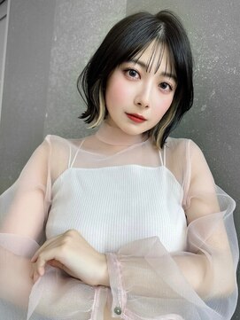 ロンド ジュルード 名古屋(Lond jeloud) イヤリングカラー　シースルーバング　外ハネボブ