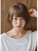 ショートボブ丸みシルエット小顔カット前髪顎下