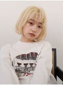 ボブ　ハイトーン　ブロンド　レイヤー　金髪ボブ