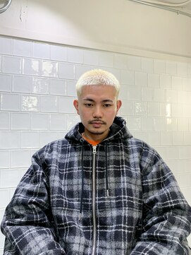 メリケンバーバーショップ フクオカ(MERICAN BARBERSHOP FUK) べリーショートダークアッシュニュアンスパーマ韓国マッシュ