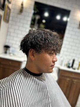 宮崎理容院 ブラウンカラー&波巻きmixパーマ