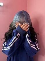 ダズリングディア(Dazzling Deer)&nbsp;ペールブルー/ルーツカラー/デザインカラー/波巻き/ロング