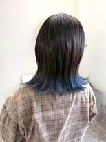 ロッカ(ROCCA)&nbsp;シアーブラック×ブルー毛先カラークラゲヘアー
