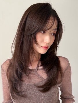 モク 立川(moc) 韓国風レイヤーカットブリーチダブルカラー前髪