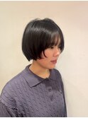 レイヤーカットミルクティーベージュブリーチなしダブルカラー