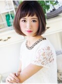 【ジュレベール 松田】 眉上ショートバングで可愛く大人女子ボブ