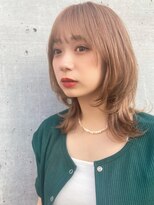 ハニーシブヤ(HONEY shibuya) 大人可愛い20代30代40代小顔レイヤーミディ×ミルクベージュ