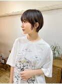 丸みショート/地毛風カラー/オリーブアッシュ