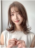 レイヤーセミディシアカラーワンカール前髪カット小顔カット